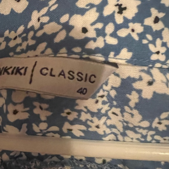 LC Waikiki Women’s V-Neck Button Down Flutter Sleeves Lightweight Top Sz40 Blue - Picture 4 of 11